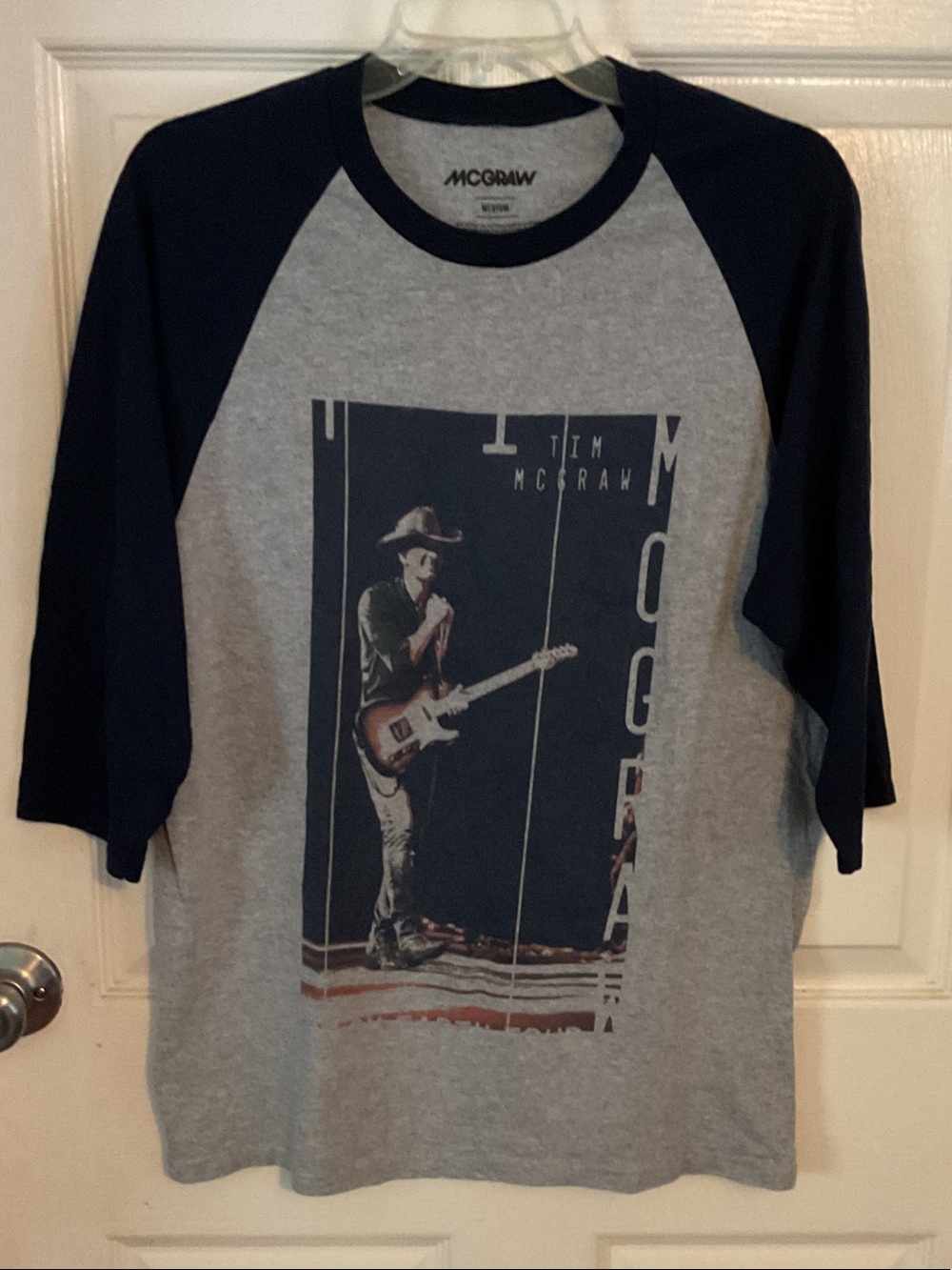 Tim McGraw Gray and Navy Raglan Concert Graphic Tee